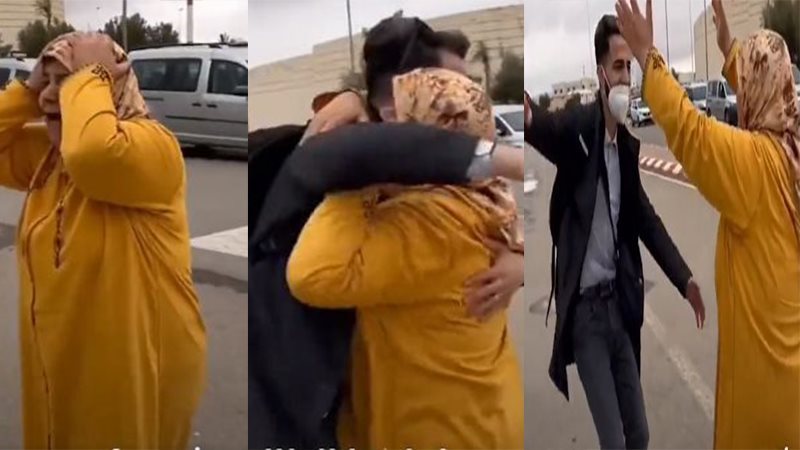 دموع أم مغربية تحتضن