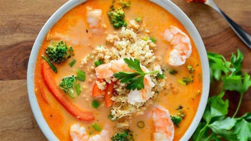شوربة الجمبري بالمشروم