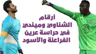 أرقام الشناوي وميندي في حراسة عرين الفراعنة والأسود | إنفوجراف 