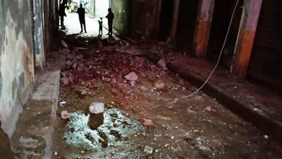 انهيار عقار بمنطقة الجمرك غرب محافظة الإسكندرية