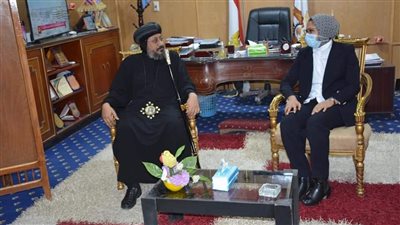 نائب محافظ الوادي الجديد تستقبل أسقف الواحات ووفد الكنيسة