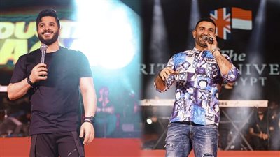 أحمد سعد ومصطفى حجاج يشعلان حفل الجامعة البريطانية بالشروق | صور