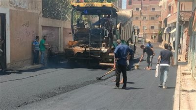 استمرار أعمال الرصف والتطوير بمراكز المنوفية 