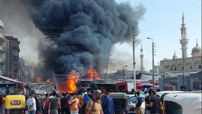 حريق ضخم بسوق القنطرة