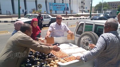 الكرتونة بـ 62 جنيه.. 5 صور ترصد إقبال المواطنين على منافذ الزراعة لشراء البيض 